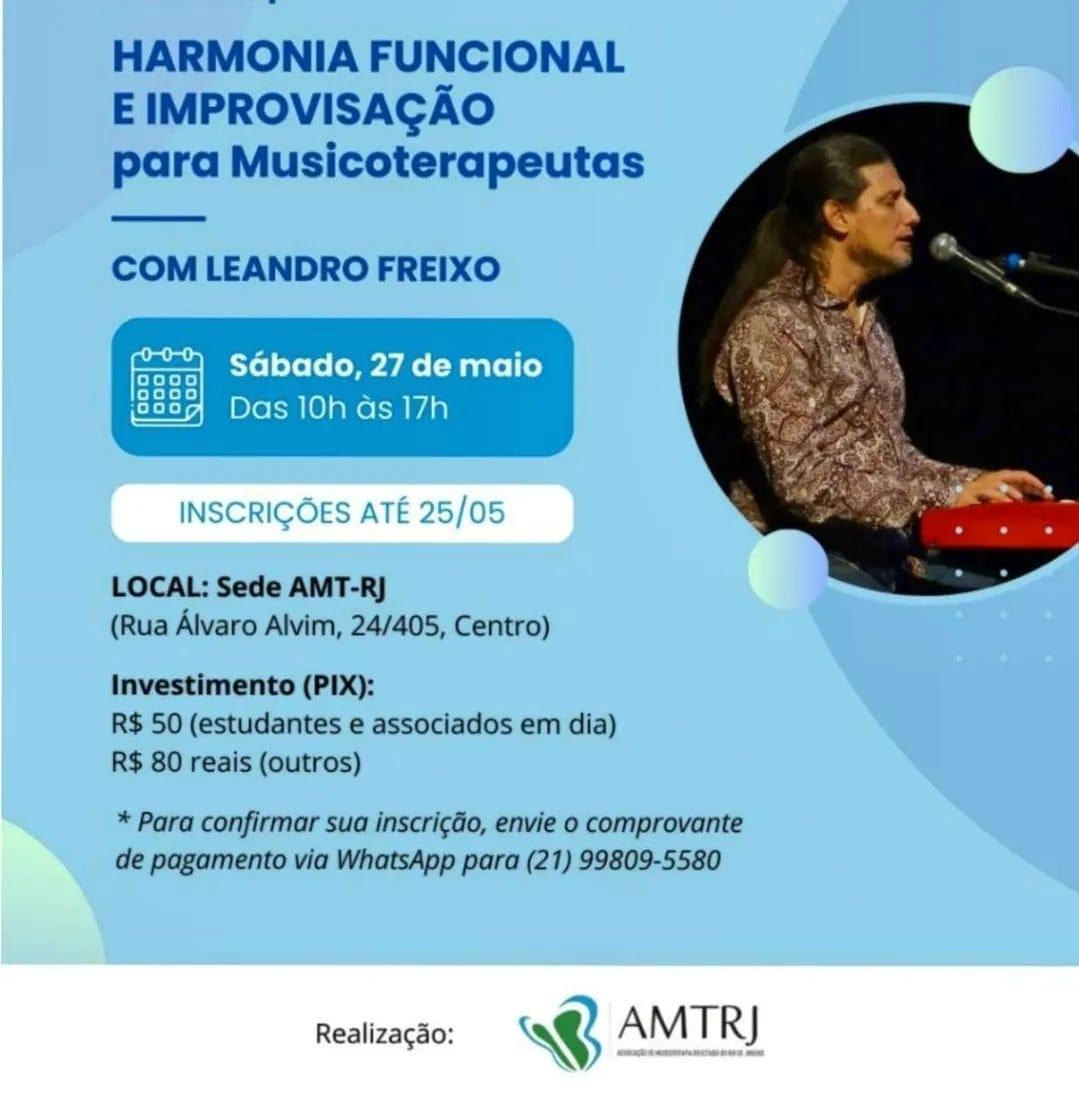 cartaz workshop harmonia funcional e improvisação para musicoterapeutas